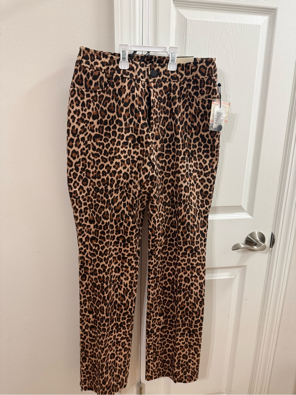 Anne Klein Leopard Print Bootcut Pants Size 2 NWT